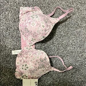 Floral Pink Bra